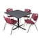 Cain Cain Square Table & Chair Set, Wood, Metal, Plastic Top, Grey TB4848GY47BY - alternate 1